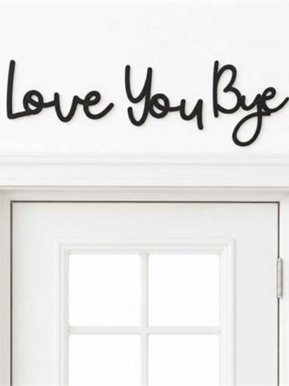 NEW Black Wooden "Love You Bye" Above Door Dรฉcor Sign